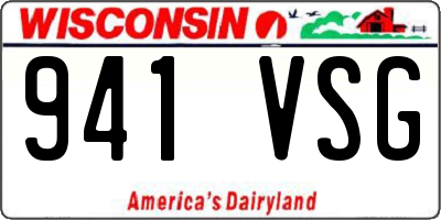 WI license plate 941VSG