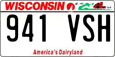 WI license plate 941VSH