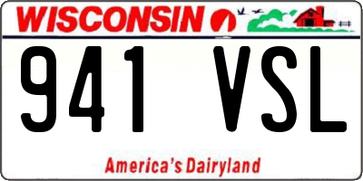 WI license plate 941VSL