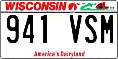 WI license plate 941VSM