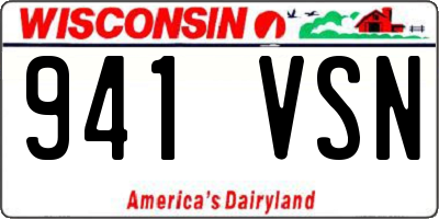 WI license plate 941VSN
