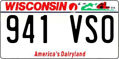 WI license plate 941VSO