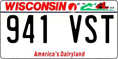 WI license plate 941VST