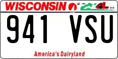 WI license plate 941VSU