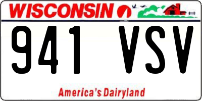 WI license plate 941VSV