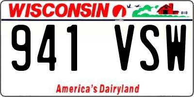WI license plate 941VSW