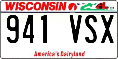 WI license plate 941VSX