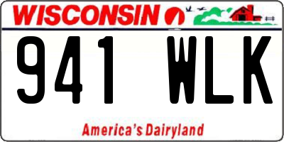 WI license plate 941WLK
