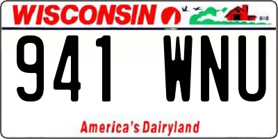 WI license plate 941WNU