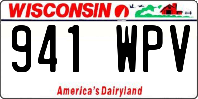 WI license plate 941WPV
