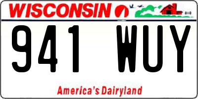 WI license plate 941WUY