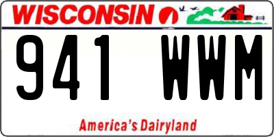 WI license plate 941WWM
