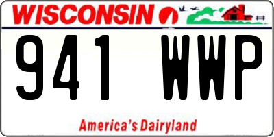 WI license plate 941WWP