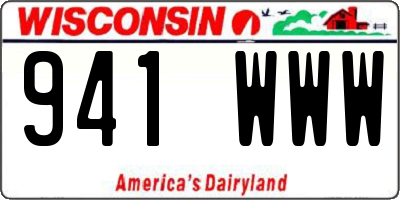 WI license plate 941WWW