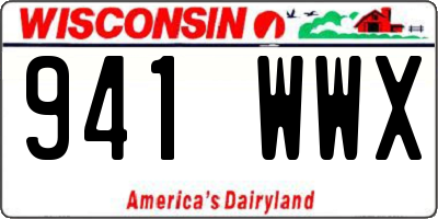 WI license plate 941WWX