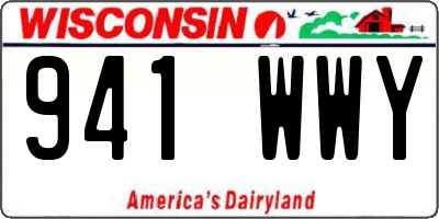 WI license plate 941WWY