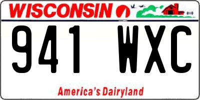 WI license plate 941WXC