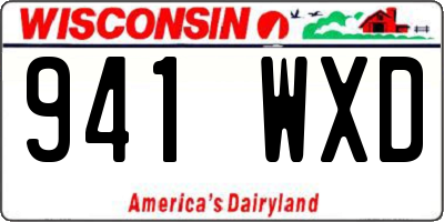 WI license plate 941WXD