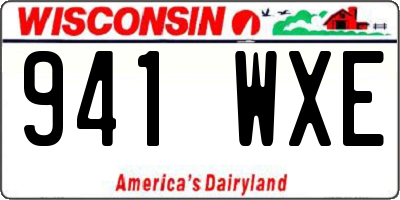 WI license plate 941WXE