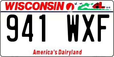 WI license plate 941WXF