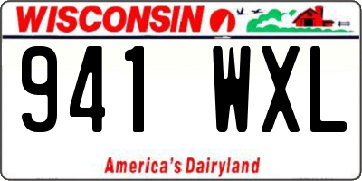WI license plate 941WXL