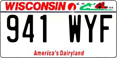 WI license plate 941WYF