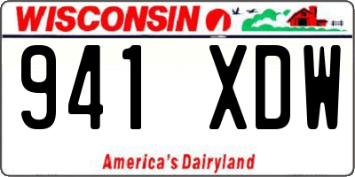 WI license plate 941XDW