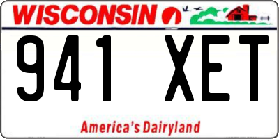 WI license plate 941XET