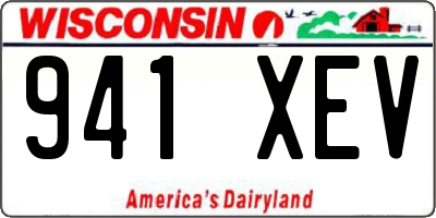 WI license plate 941XEV