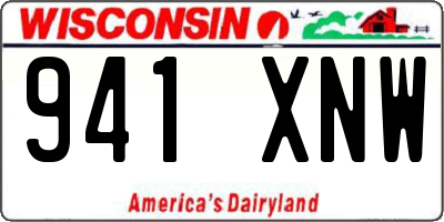 WI license plate 941XNW