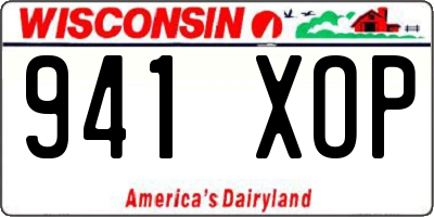 WI license plate 941XOP