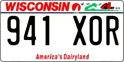 WI license plate 941XOR