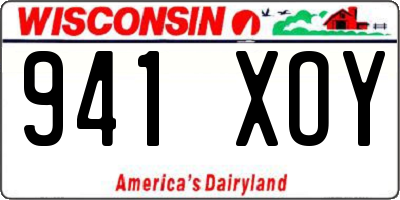 WI license plate 941XOY