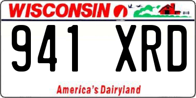 WI license plate 941XRD