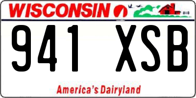 WI license plate 941XSB