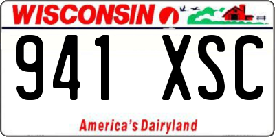 WI license plate 941XSC