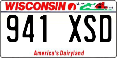WI license plate 941XSD