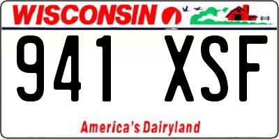 WI license plate 941XSF