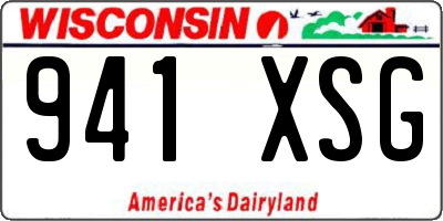 WI license plate 941XSG