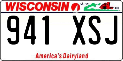 WI license plate 941XSJ