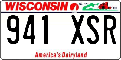 WI license plate 941XSR