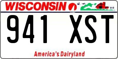 WI license plate 941XST