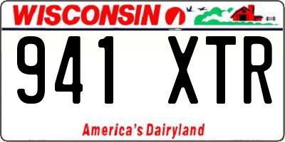 WI license plate 941XTR