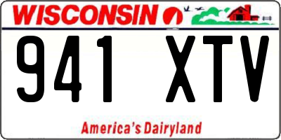 WI license plate 941XTV