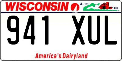 WI license plate 941XUL