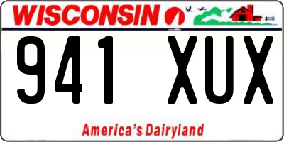 WI license plate 941XUX