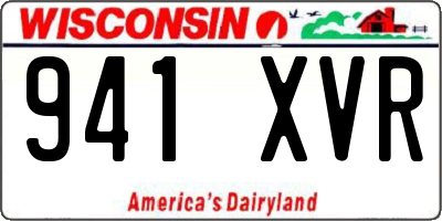 WI license plate 941XVR