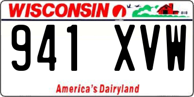 WI license plate 941XVW