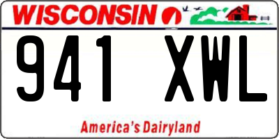 WI license plate 941XWL