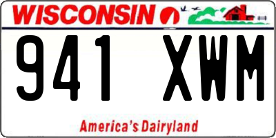 WI license plate 941XWM